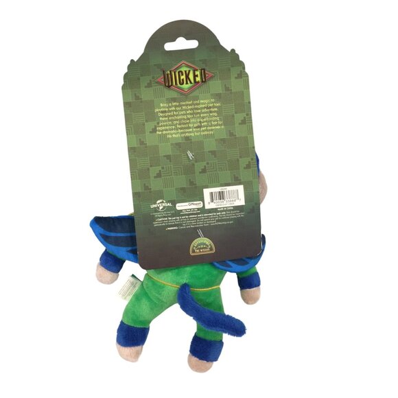 WICKED Flying Monkey 9" Plush Squeak Dog Toy Blue Green - Picture 2 of 3